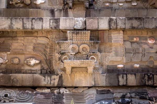 Details Der Quetzalcoatl Pyramide Den Ruinen Von Teotihuacan — Stockfoto