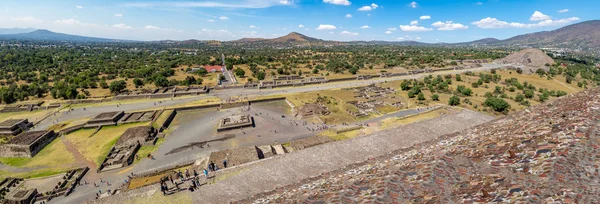 Vista Desde Arriba Avenida Dead Pirámide Luna Las Ruinas Teotihuacán — Foto de Stock