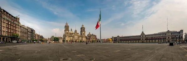 Panoramisch Uitzicht Zocalo Cathedral Mexico Stad Mexico — Stockfoto