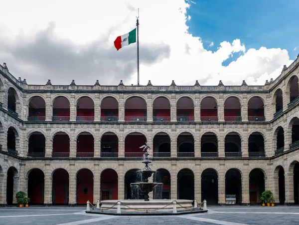 Palacio Nacional Nationaal Paleis Fontein Mexico Stad Mexico — Stockfoto