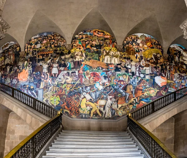 Mexico City Mexico Oct 2016 Stairs National Palace Famous Mural — Stock Photo, Image