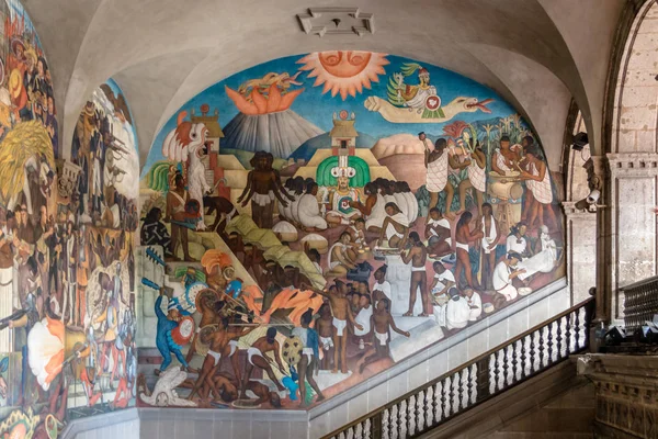 Mexico City Mexico Oct 2016 Stairs National Palace Famous Mural — Stock Photo, Image