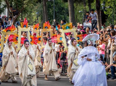Mexico City, Meksika - 29 Ekim 2016: Gün ölü geçit 