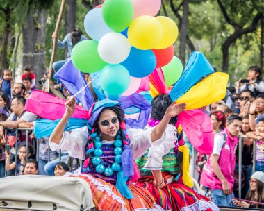 Mexico City, Meksika - 29 Ekim 2016: Gün ölü geçit 