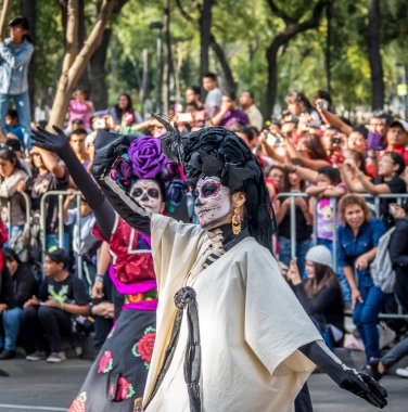 Mexico City, Meksika - 29 Ekim 2016: Gün ölü geçit 
