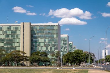 Bakanlığı binalarda bakanlıkları (Esplanada dos Cortezo) - Esplanade, hükümet departmanları büroları - Brasilia, Distrito Federal, Brezilya