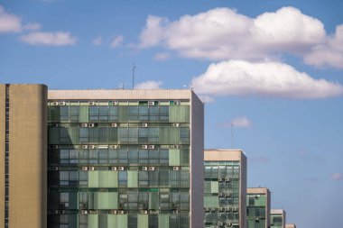 Bakanlığı binalarda bakanlıkları (Esplanada dos Cortezo) - Esplanade, hükümet departmanları büroları - Brasilia, Distrito Federal, Brezilya