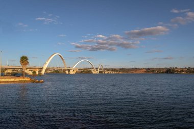 JK Köprüsü ve Paranoa Gölü - Brasilia, Distrito Federal, Brezilya