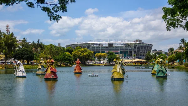 Salvador Brasile Novembre 2015 Statue Orixas Candelabri Tradizionali Africani Davanti — Foto Stock