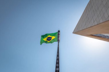 Brazilian Flag - Brasilia, Distrito Federal, Brazil clipart