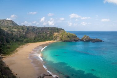 Praia havadan görünümü yapmak Sancho Beach - Fernando de Noronha, Pernambuco, Brezilya