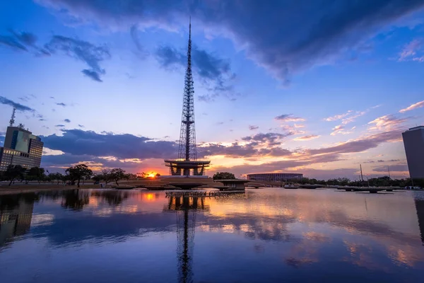 Brasilia Tower Tramonto Brasilia Distrito Federal Brasile — Foto Stock