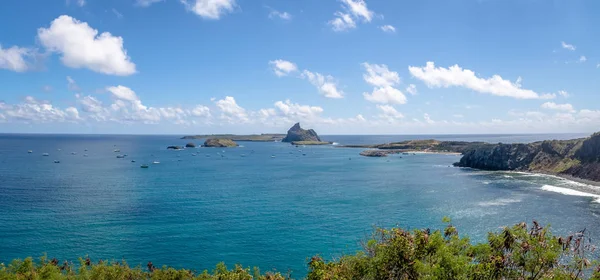 Vista Aérea Panorâmica Porto Santo Antonio Ilhas Secundárias Fernando Noronha — Fotografia de Stock