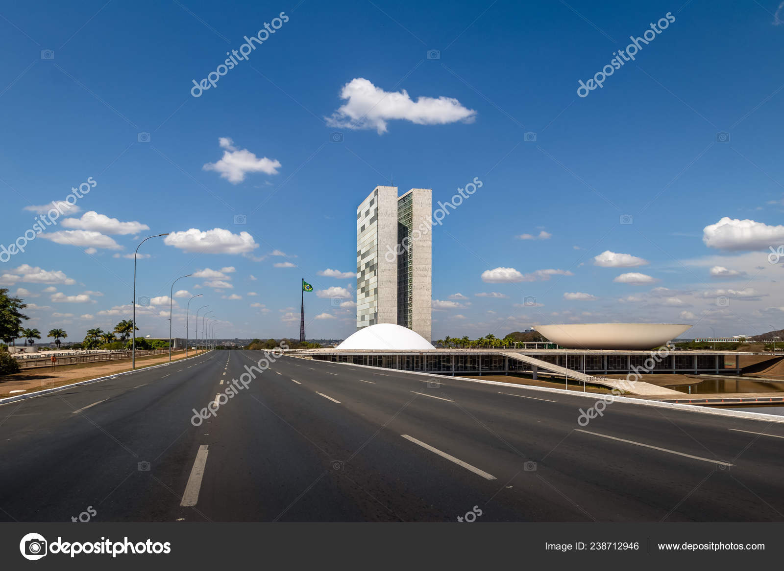 Brasilia Brasil Aug 2018 Monumental Axis Eixo Monumental Avenue