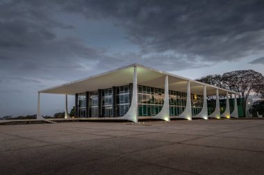 Brasilia, Brezilya - 26 Ağustos 2018: Brezilya yüksek mahkeme (üstünlük mahkeme Federal - Stf) gece - Brasilia, Distrito Federal, Brezilya