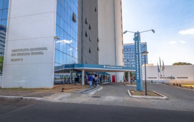 Brasilia, Brazil - Aug 27, 2018: Social Security Institute - Instituto Nacional do Seguro Social or Previdencia Social - INSS - Brasilia, Distrito Federal, Brazil clipart