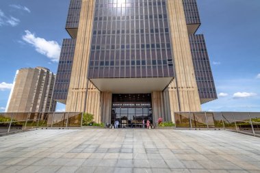 Brasilia, Brazil - Aug 27, 2018: Central Bank of Brazil headquarters building - Brasilia, Distrito Federal, Brazil clipart