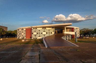 Brasilia, Brezilya - 27 Ağustos 2018: Memorial yerli halklar (Memorial dos nden Indigenas) Müzesi - Brasilia, Distrito Federal, Brezilya