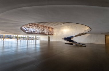 Brasilia, Brasil - Aug 29 2018: Entrance Hall of Itamaraty Palace interior - Brasilia, Distrito Federal, Brazil clipart