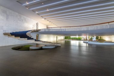 Brasilia, Brezilya - 29 Ağustos 2018: Giriş salonu Itamaraty Palace iç - Brasilia, Distrito Federal, Brezilya