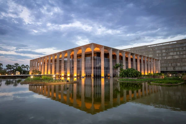 Brasilia Brasil Aug 2018 Itamaraty Palace Upplyst Natten Brasilia Distrito — Stockfoto
