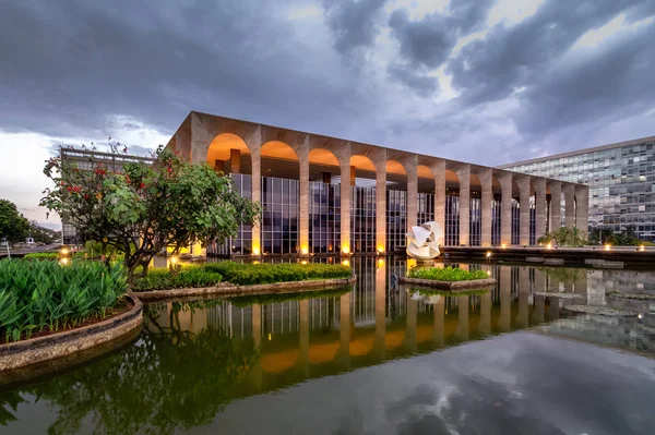 Brasilia Brasil Aug 2018 Itamaraty Palace Illuminated Night Brasilia Distrito — стокове фото