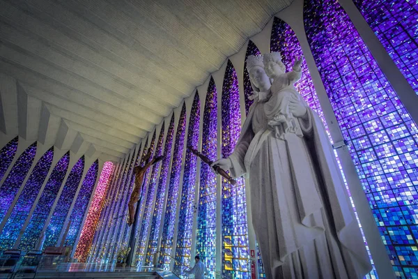 Brasilia Brasil Agosto 2018 Dom Bosco Sanctuary Interior Brasilia Distrito —  Fotos de Stock