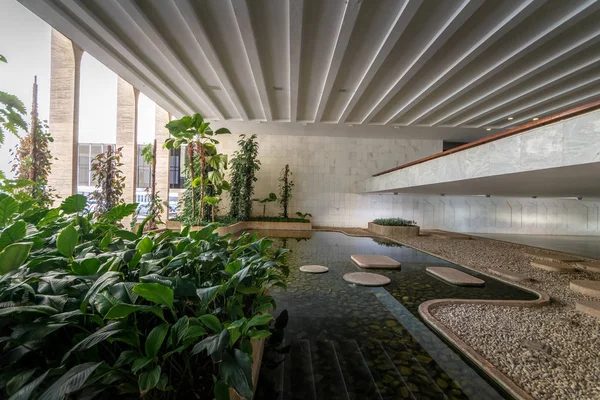 Brasilia Brasil Aug 2018 Garden Entrance Hall Itamaraty Palace Interior — Stock Photo, Image