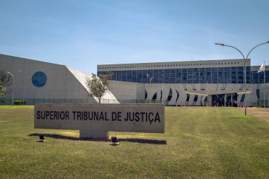 Brasilia, Brezilya - 24 Ağustos 2018: Adalet Mahkemesine - Superior Mahkemesi de yol - Stj - Brasilia, Distrito Federal, Brezilya