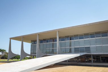 Brasilia, Brezilya - 26 Ağustos 2018: Rampa Planalto Sarayı - Brasilia, Distrito Federal, Brezilya