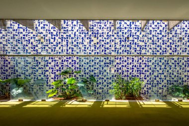 Brasilia, Brezilya - 27 Ağustos 2018: Brezilya Ulusal Kongresi - Brasilia, Distrito Federal, Brezilya, milletvekillerinin odası yeşil Hall (Salao Verde)
