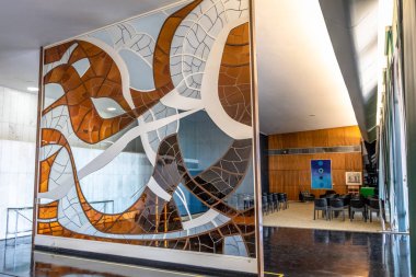 Brasilia, Brezilya - 27 Ağustos 2018: Brezilya Ulusal Kongresi - Brasilia, Distrito Federal, Brezilya milletvekillerinin odası Noble Hall (Salao Nobre)