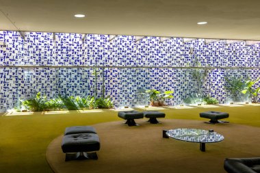 Brasilia, Brezilya - 27 Ağustos 2018: Brezilya Ulusal Kongresi - Brasilia, Distrito Federal, Brezilya, milletvekillerinin odası yeşil Hall (Salao Verde)