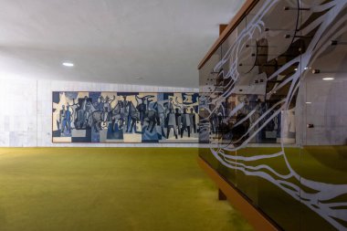 Brasilia, Brezilya - 27 Ağustos 2018: Brezilya Ulusal Kongresi - Brasilia, Distrito Federal, Brezilya, milletvekillerinin odası yeşil Hall (Salao Verde)