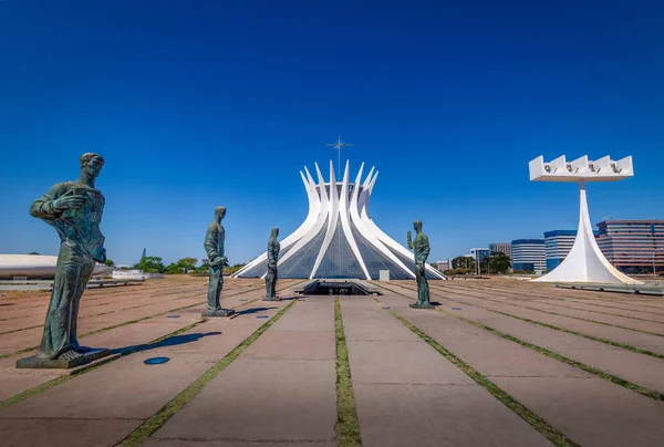 Brasilia Brazylia Sierpień 2018 Brasilia Katedry Ewangelista Rzeźby Brasilia Brazylia — Zdjęcie stockowe