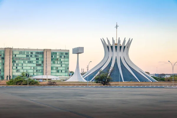 Brasilia Brazylia Sierpień 2018 Brasilia Katedry Zachodzie Słońca Brasilia Brazylia — Zdjęcie stockowe