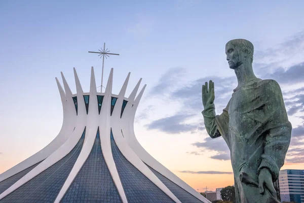 Brasilia Brazylia Sierpień 2018 Brasilia Katedry Ewangelista Rzeźby Brasilia Brazylia — Zdjęcie stockowe