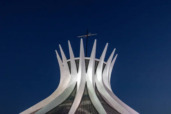 Brasilia Brazylia Sierpnia 2018 Brasilia Katedra Szczegółowo Nocy Brasilia Brazylia — Zdjęcie stockowe