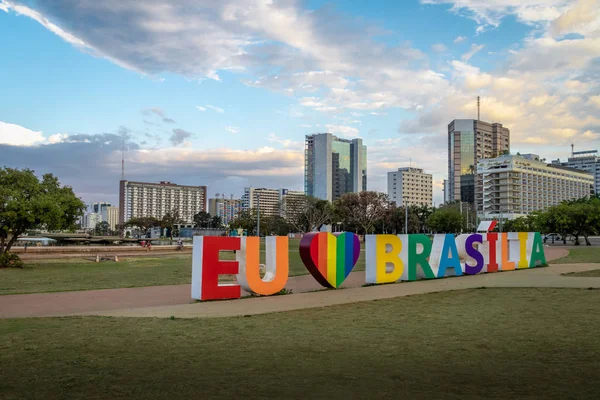 Brasilia Brazil Aug 2018 Brasilia Sign Burle Marx Garden Park — стокове фото