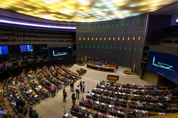 Brasilia, Brasil - Aug 27, 2018: Chamber of Deputies Plenary at Brazilian National Congress - Brasilia, Distrito Federal, Brazil