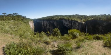 Panoramic view of Waterfall in Itaimbezinho Canyon at Aparados d