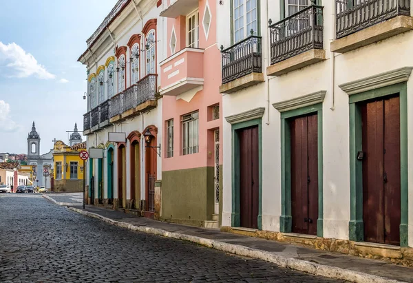 Vista Rua Dos Edifícios Coloniais São João Del Rei São — Fotografia de Stock