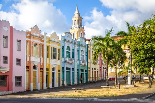 Colorful houses of Antenor Navarro Square at historic Center of Joao Pessoa - Joao Pessoa, Paraiba, Brazil