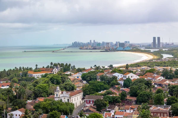 Flygbild Över Olinda Och Recife Skyline Olinda Pernambuco Brasilien — Stockfoto