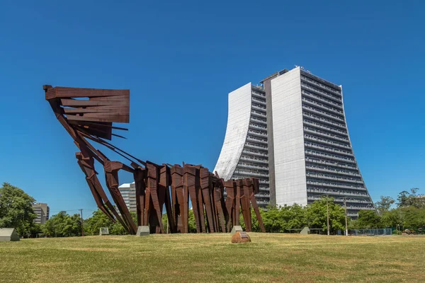Porto Alegre Brasil Janeiro 2018 Monumento Aos Açores Acorianos Edifício — Fotografia de Stock