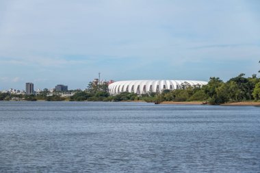 Beira Rio Stadyumu ve Guaiba Nehri - Porto Alegre, Rio Grande do Sul, Brezilya