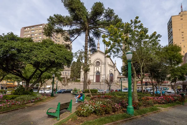 Dante Alighieri Square Santa Teresa Avila Cathedral Caxias Sul Rio — стокове фото