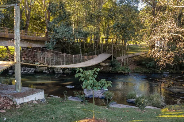 Μικρή Γέφυρα Στο Πάρκο Salto Ventoso Farroupilha Rio Grande Sul — Φωτογραφία Αρχείου