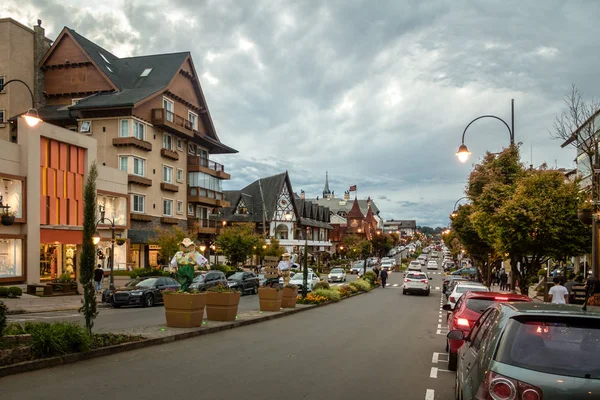 Rua Arquitetura Cidade Gramado Gramado Rio Grande Sul Brasil — Fotografia de Stock