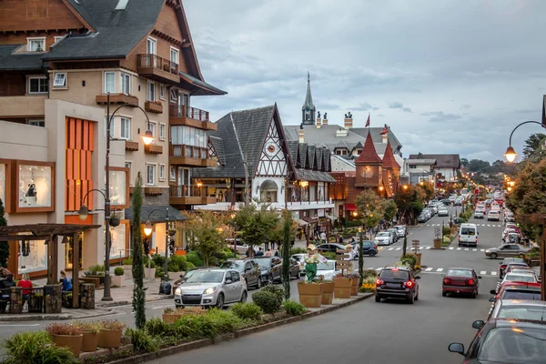 Rua Arquitetura Cidade Gramado Gramado Rio Grande Sul Brasil — Fotografia de Stock